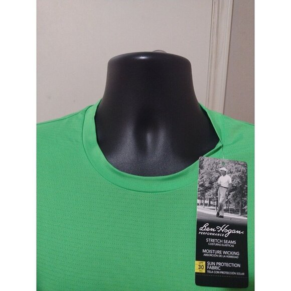 New Ben Hogan Performance Mens Medium M Green T-Shirt Moisture Wicking UPF 30 - Picture 4 of 9